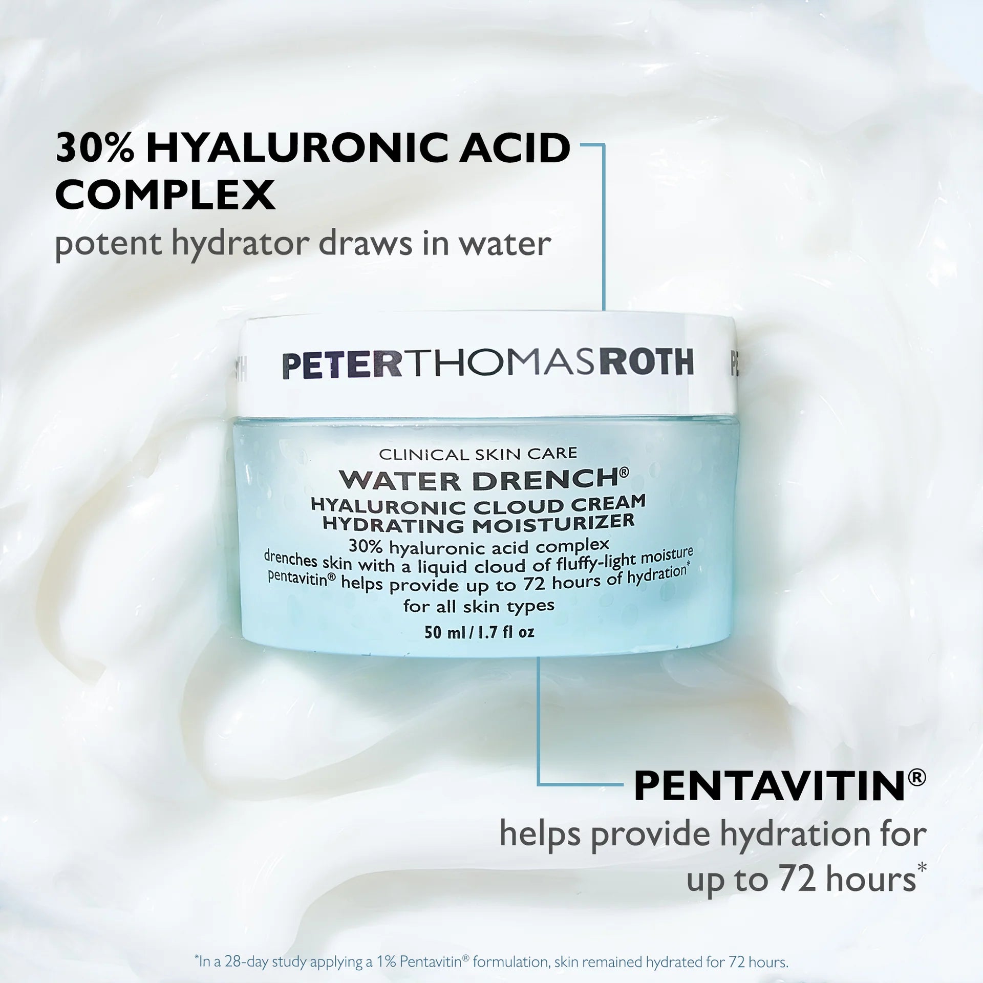 Peter Thomas Roth Water Drench Hyaluronic Cloud Cream Hydrating Moisturizer -50 ml