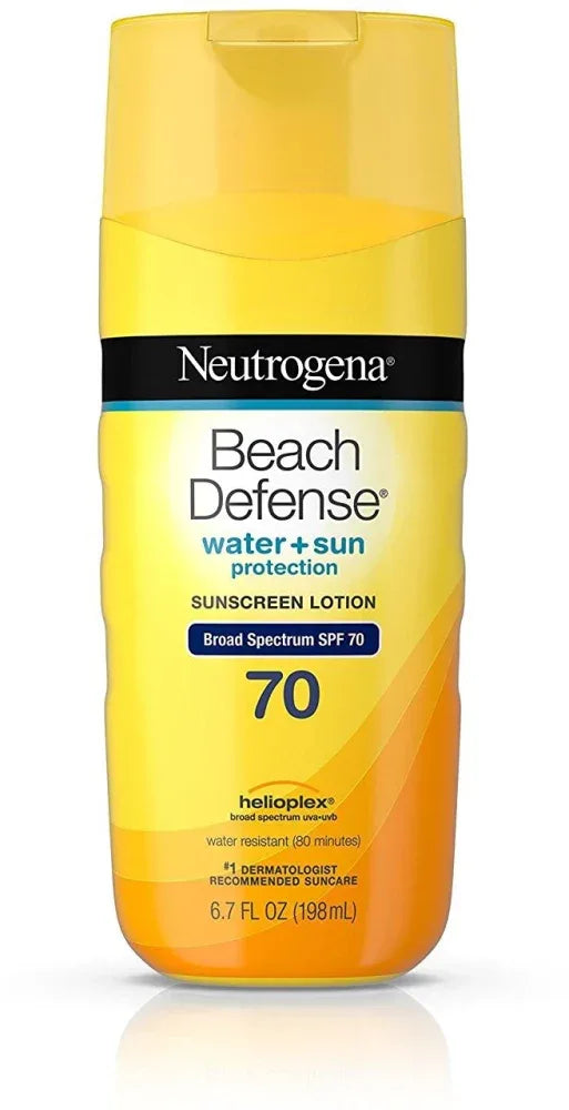 Neutrogena- Beach Defense® Water + Sun Protection Oxybenzone-Free Sunscreen Lotion Broad Spectrum SPF 70 - The Beauty League Pakistan