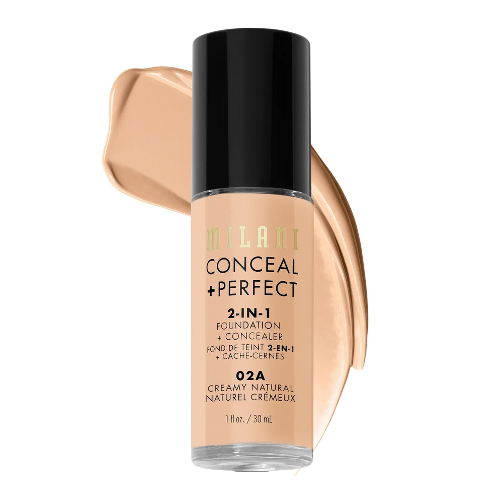 Milani- Conceal + Perfect 2-IN-1 Foundation + Concealer- 02A Creamy Natural - The Beauty League Pakistan