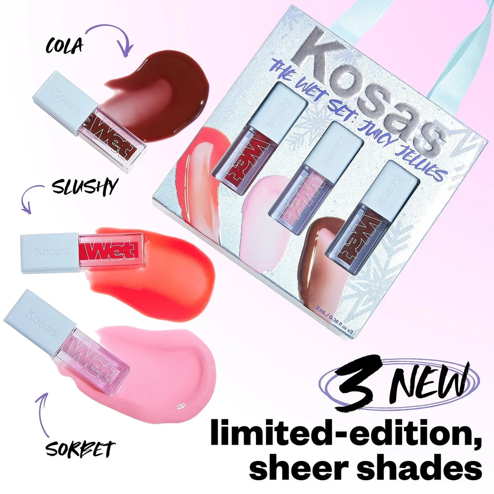 Kosas- The Wet Set: Juicy Jellies 3 Limited Edition Mini Lip Oils - The Beauty League Pakistan