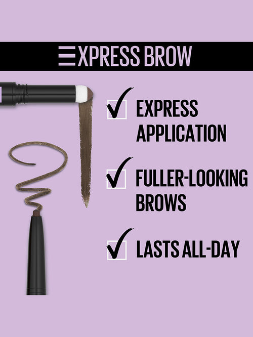 Maybelline Express Brow Satin Duo 2-in-1 Pencil- Black Bown