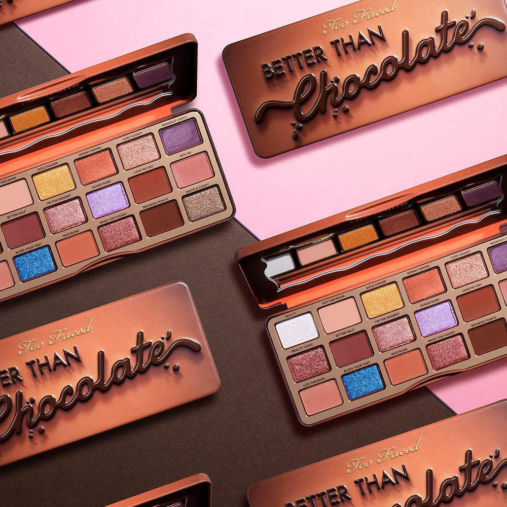 Too Faced- Better Than Chocolate Cocoa-Infused Eye Shadow Palette - The Beauty League Pakistan