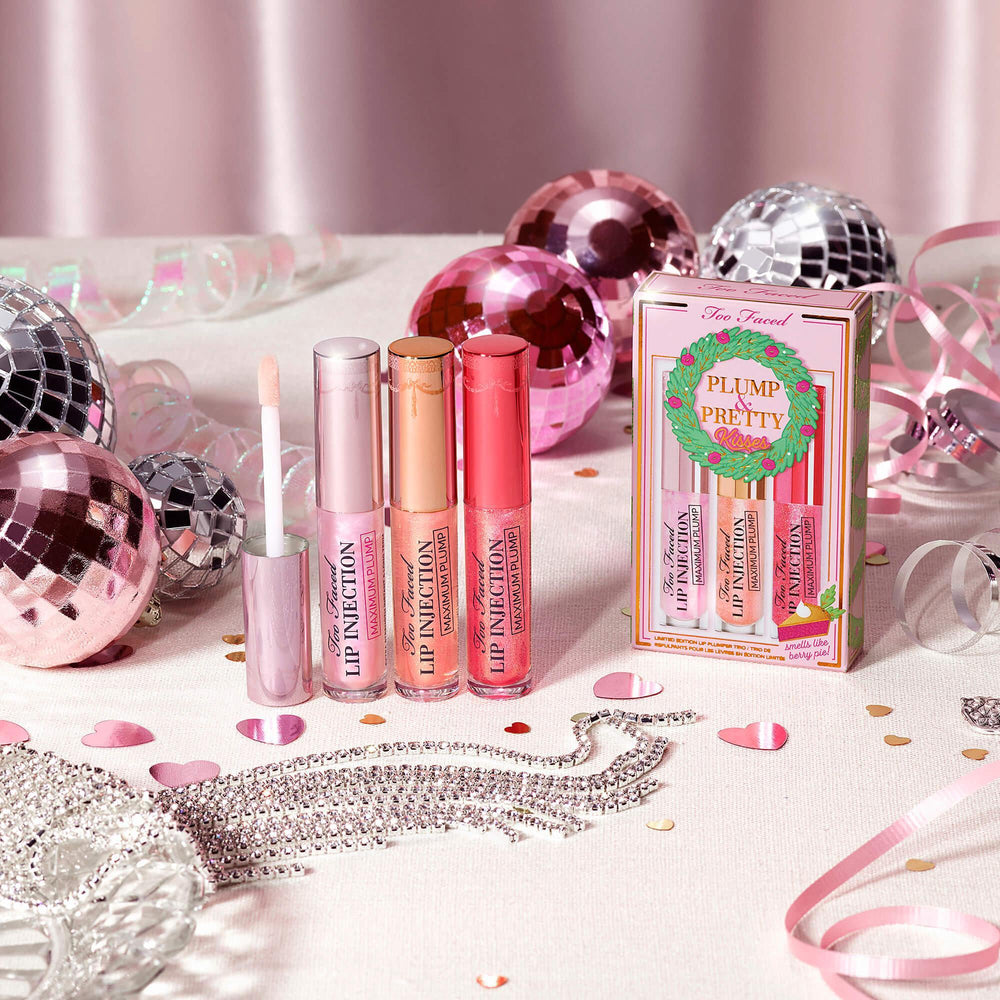 Too Faced- Plump & Pretty Kisses: Travel Size Lip Plumper Gloss Trio Set - The Beauty League Pakistan