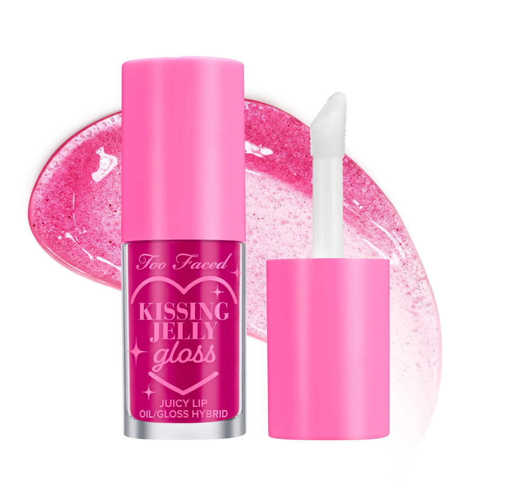Too Faced Kissing Jelly Hydrating Lip Oil Gloss- Raspberry - The Beauty League Pakistan