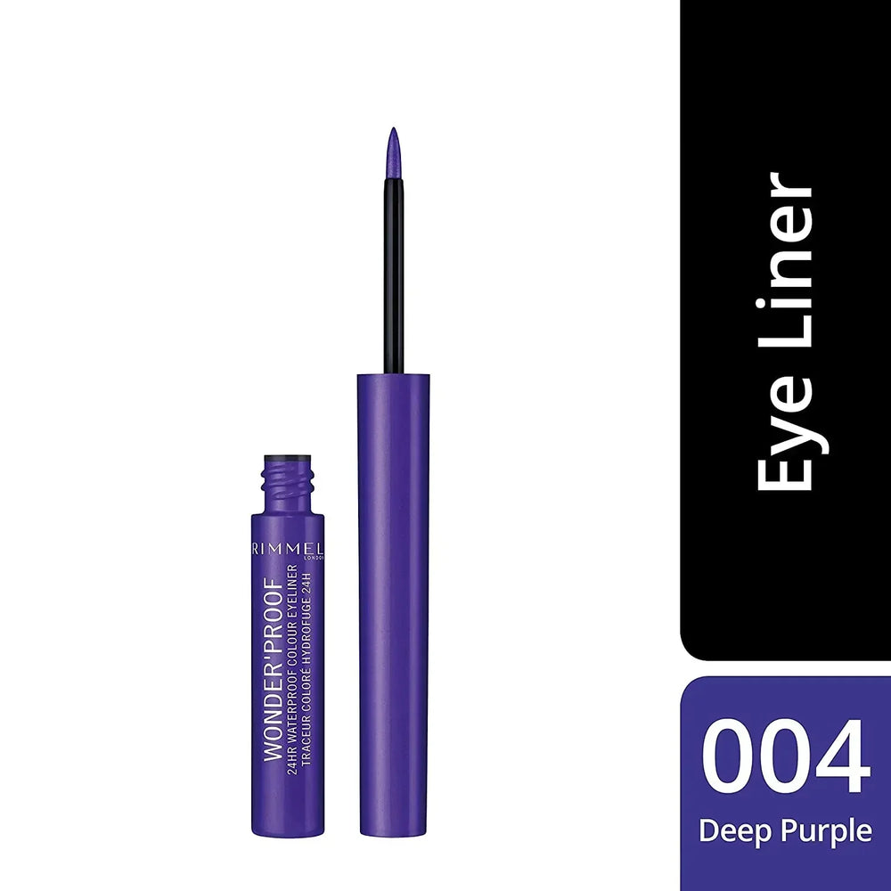 Rimmel London, Wonder'Proof 24Hr Waterproof Colour Eyeliner, 04 Deep Purple, - The Beauty League Pakistan