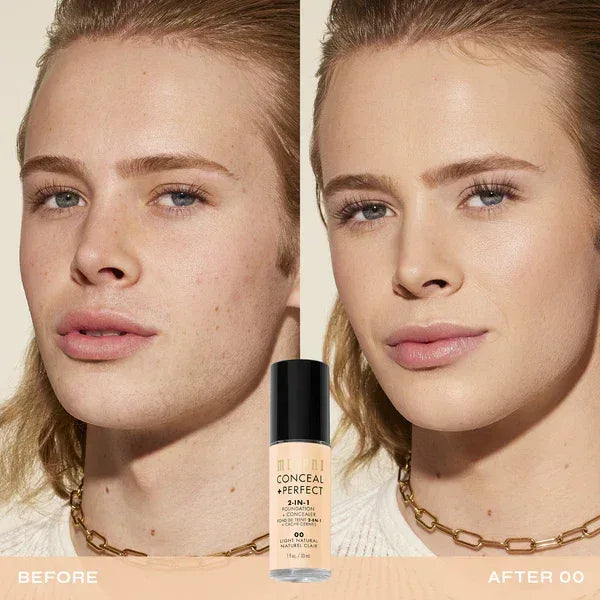 Milani- Conceal + Perfect 2-IN-1 Foundation + Concealer- 00 Light Natural - The Beauty League Pakistan