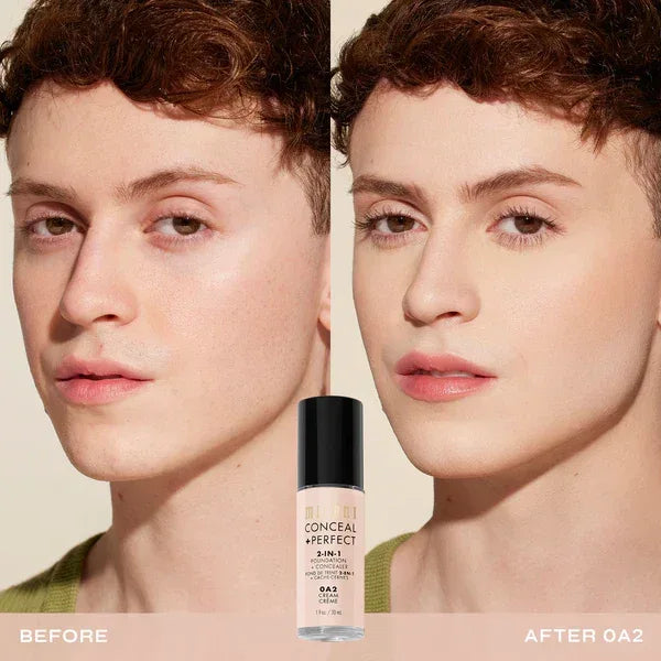 Milani- Conceal + Perfect 2-IN-1 Foundation + Concealer- 0A2 Cream - The Beauty League Pakistan
