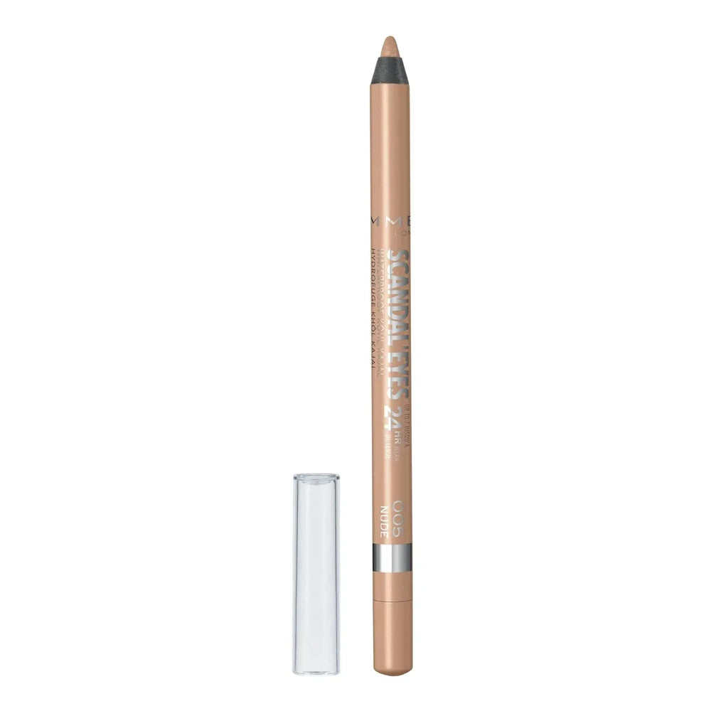 Rimmel London Scandaleyes Waterproof Kohl Kajal Eyeliner Pencil, Intense Color, Long-Wearing, Smudge-Proof, 005, Nude, - The Beauty League Pakistan