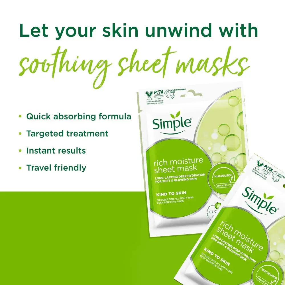 Simple- Rich Moisture Sheet Mask - The Beauty League Pakistan