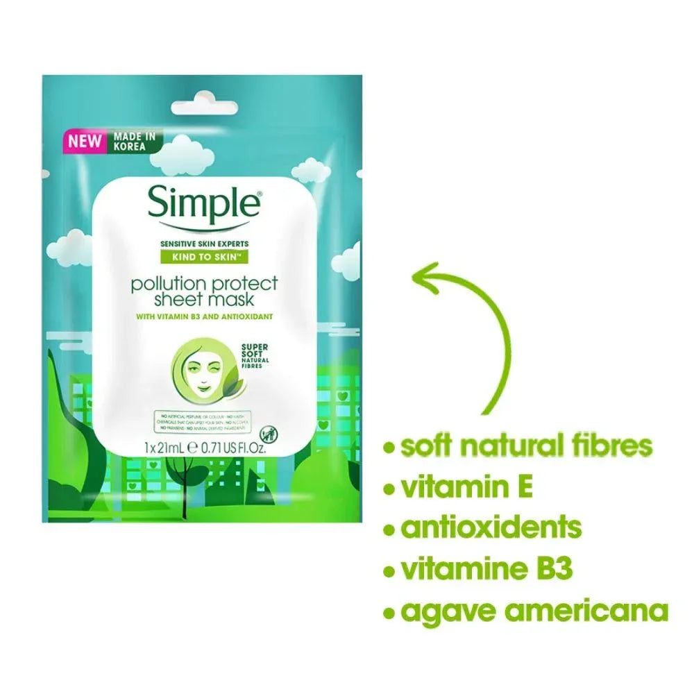 Simple- Pollution Protect Sheet Mask - The Beauty League Pakistan