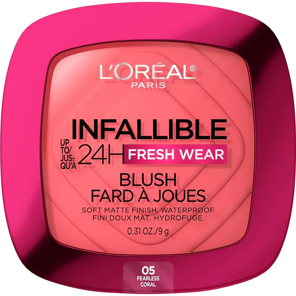Loreal Infallible Up to 24H Fresh Wear Soft Matte Blush- 05 Fearless Coral - The Beauty League Pakistan