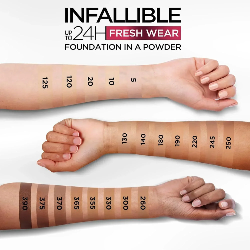 L'Oreal Paris- Infallible Fresh Wear Foundation In A Powder 24H Wear 190 Beige Sand - The Beauty League Pakistan