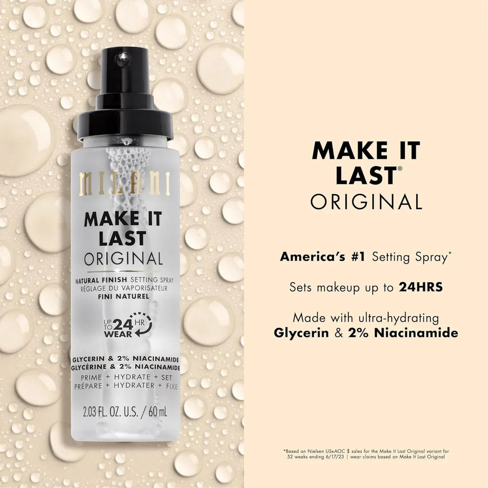 Milani Make It Last Setting Spray, Prime + Correct + Set, Natural Finish 60ml - The Beauty League Pakistan