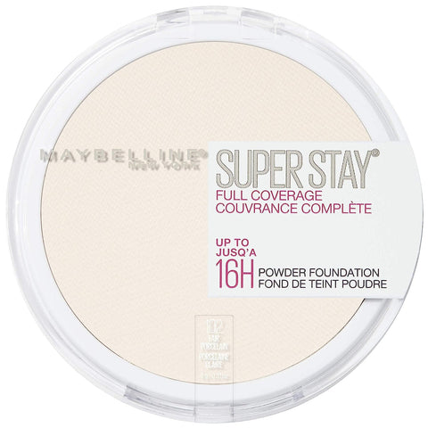 Maybelline Super Stay Full Coverage Powder Foundation Makeup, Up to 16 Hour Wear, Soft, Creamy Matte Foundation, 102 Fair Porcelain