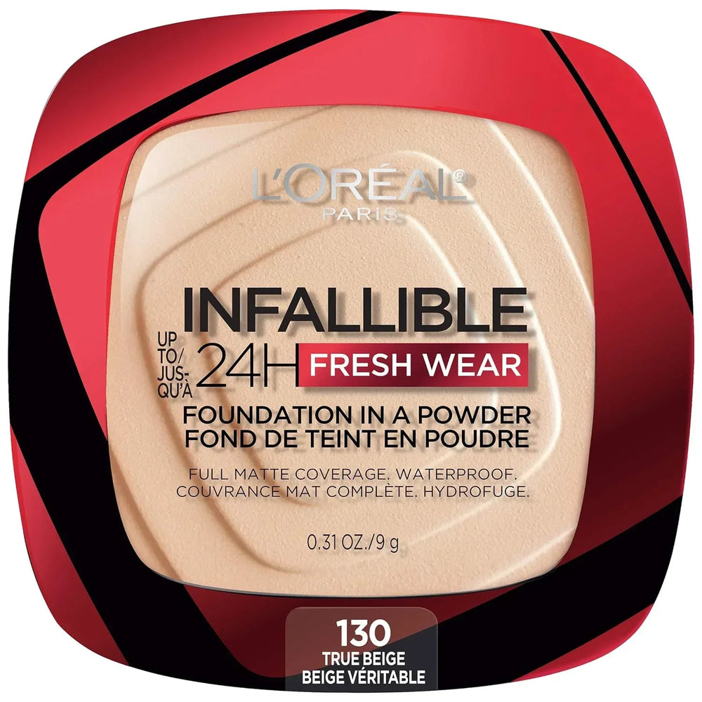 L'Oreal Paris Infallible 24H Fresh Wear Powder Foundation 130 True Beige - The Beauty League Pakistan