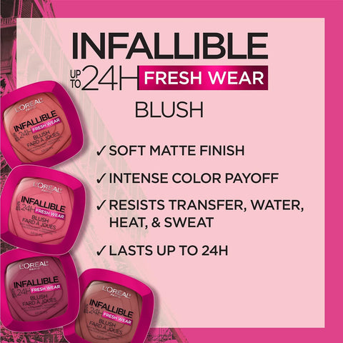 Loreal Infallible Up to 24H Fresh Wear Soft Matte Blush- 10 Confident Pink