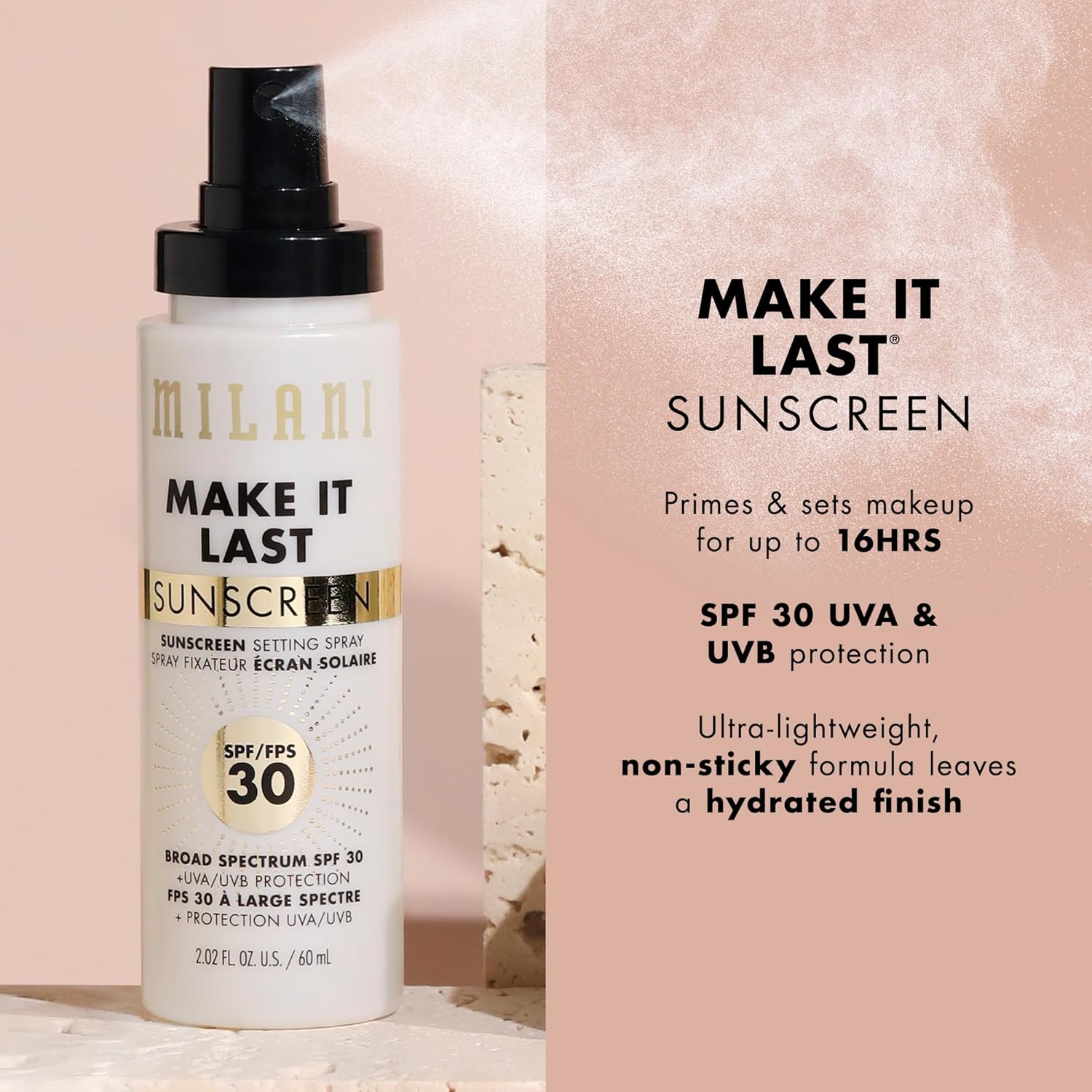 Milani Make It Last Sunscreen - Sunscreen Setting Spray with SPF 30 60ml