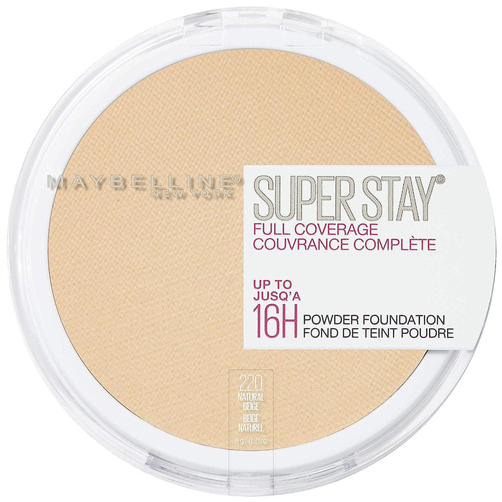 Maybelline Super Stay Full Coverage Powder Foundation Makeup, Up to 16 Hour Wear, Soft, Creamy Matte Foundation, 220 Natural Beige - The Beauty League Pakistan