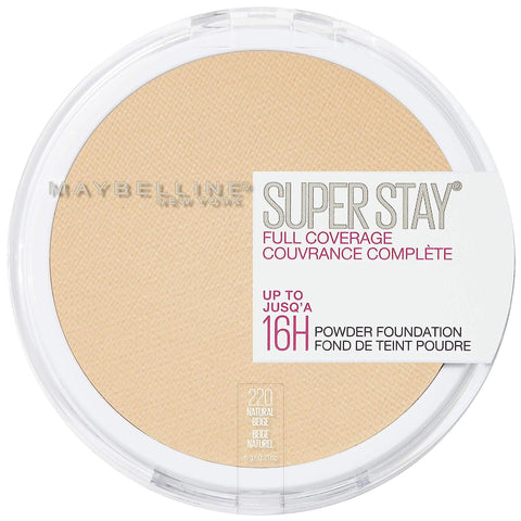 Maybelline Super Stay Full Coverage Powder Foundation Makeup, Up to 16 Hour Wear, Soft, Creamy Matte Foundation, 220 Natural Beige