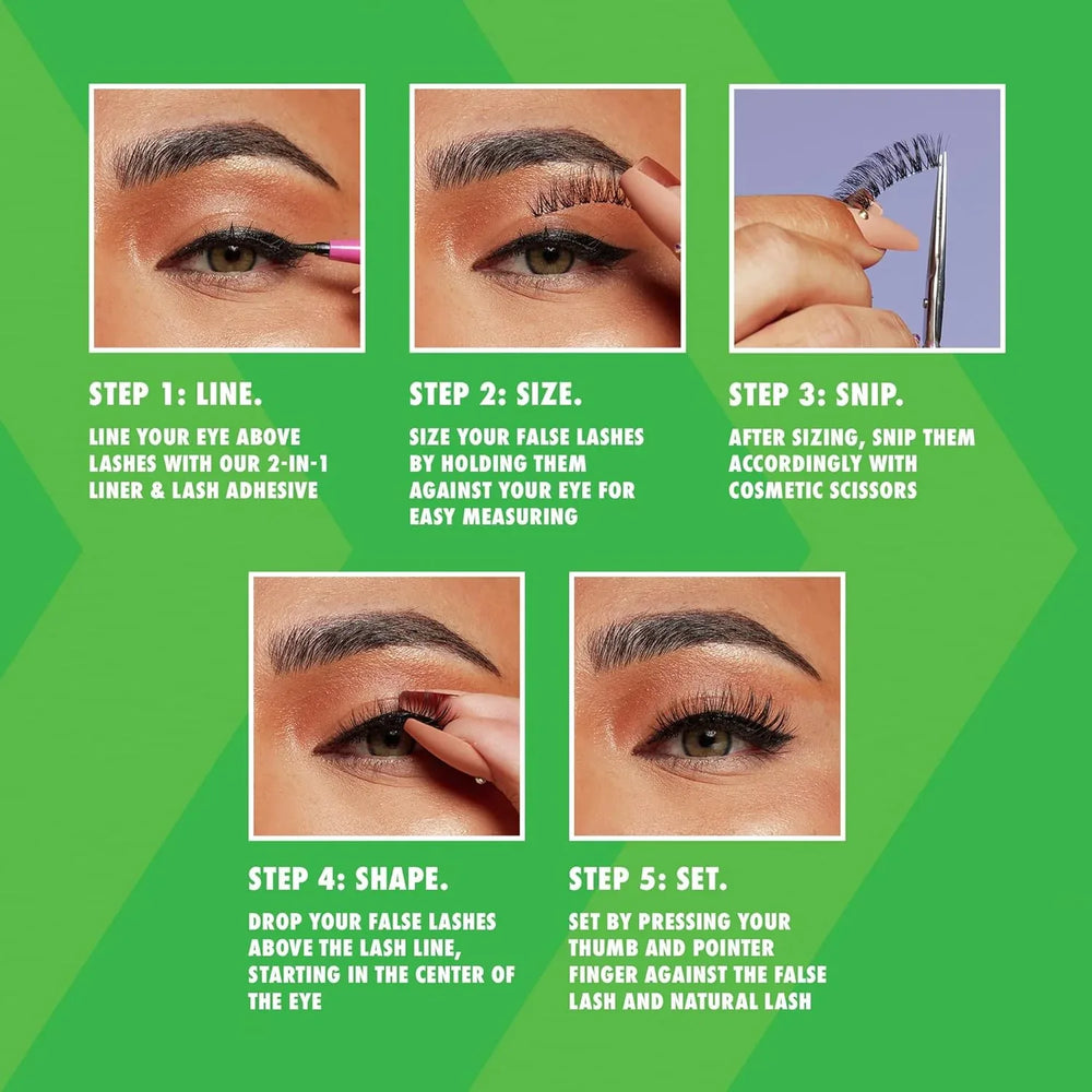 NYX-Jumbo Lash! Vegan False Eyelashes Kit with 2-in-1 Eyeliner Adhesive, Up to 12HR Wear, Reusable Fake Lashes - Fringe Glam Kit - The Beauty League Pakistan