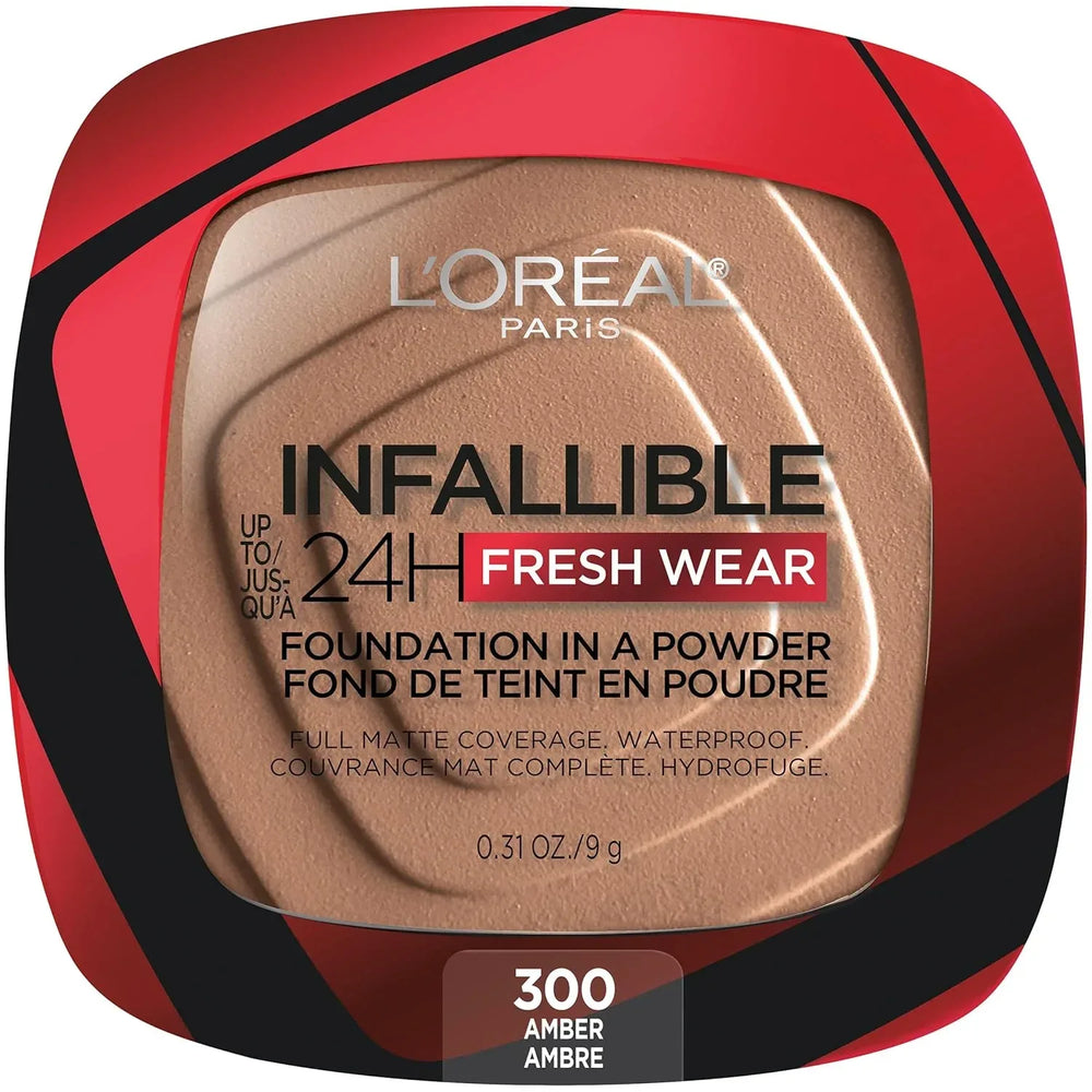 L'Oreal Paris- Infallible Fresh Wear Foundation In A Powder 24H Wear 300 Amber - The Beauty League Pakistan