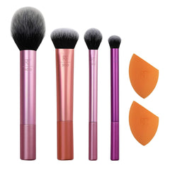 Real Techniques- Everyday Essentials Makeup Brush Set with Bonus Miracle Complexion Sponge