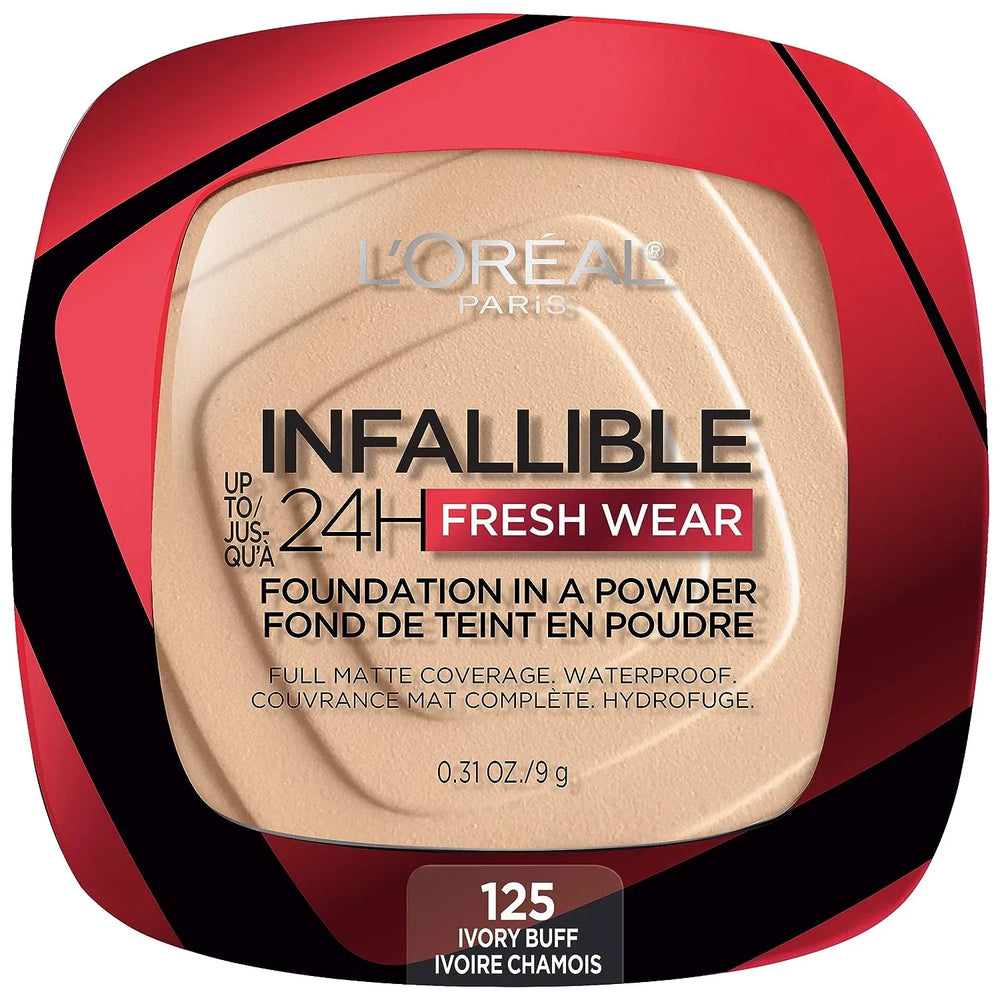 L'Oreal Paris Infallible 24H Fresh Wear Powder Foundation 125 Ivory Buff - The Beauty League Pakistan