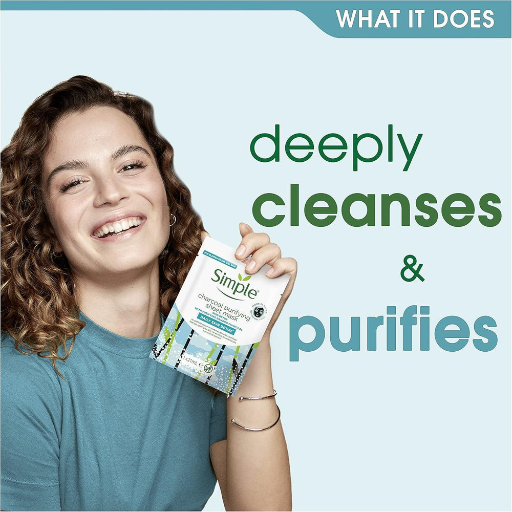 Simple- Charcoal Purifying Sheet Mask - The Beauty League Pakistan
