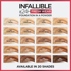 LOreal Paris- Infallible Fresh Wear Foundation In A Powder 24H Wear 220 Sand