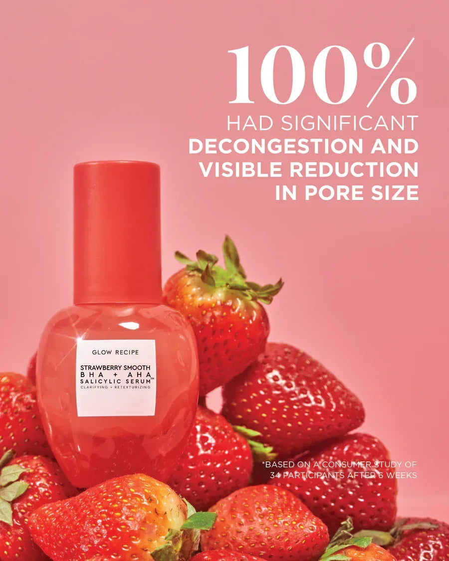 Glow Recipe Strawberry Smooth BHA + AHA Salicylic Acid Serum 30ml - The Beauty League Pakistan