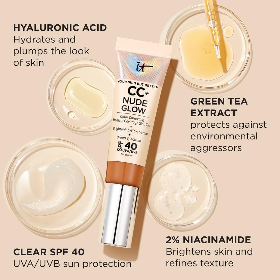 it cosmetic- CC+ Nude Glow Lightweight Foundation + Glow Serum with SPF 40 Fair Ivory (EXP05/24) - The Beauty League Pakistan