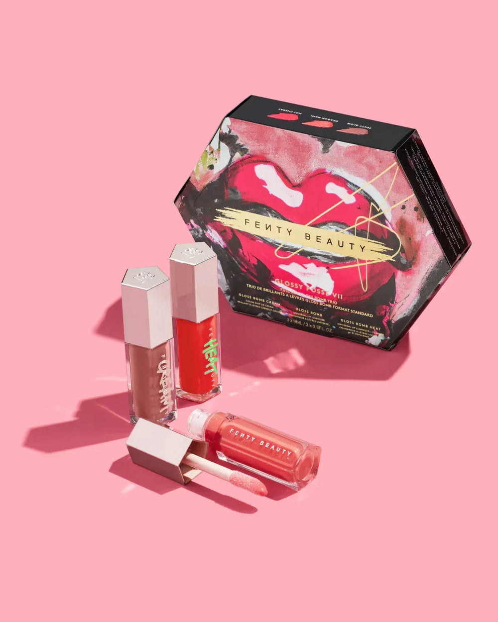Fenty Beauty Glossy Posse VII Full-Size Gloss Bomb Trio - The Beauty League Pakistan