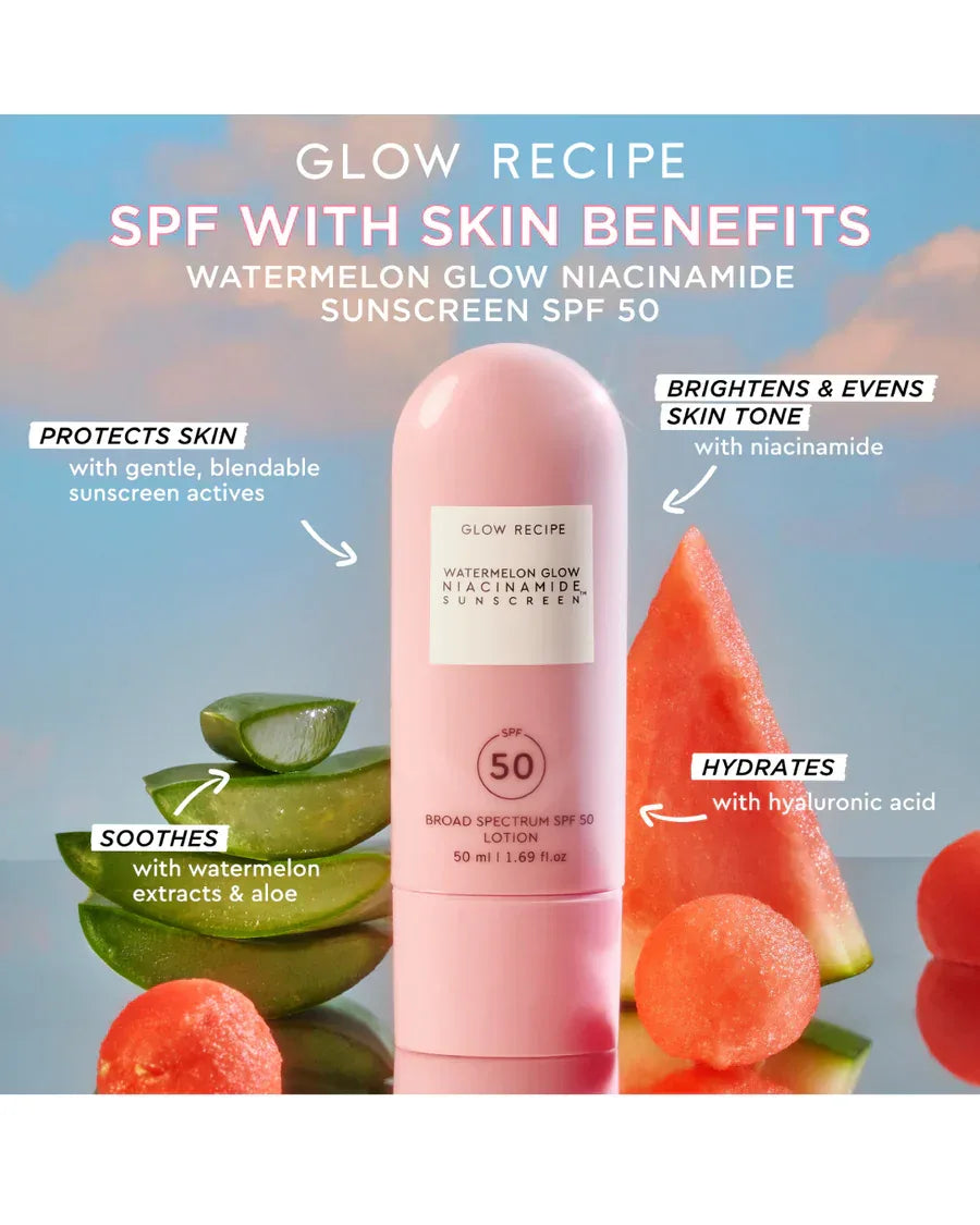 Glow Recipe Watermelon Glow Niacinamide Sunscreen SPF 50 50ml (EXP 2024) - The Beauty League Pakistan