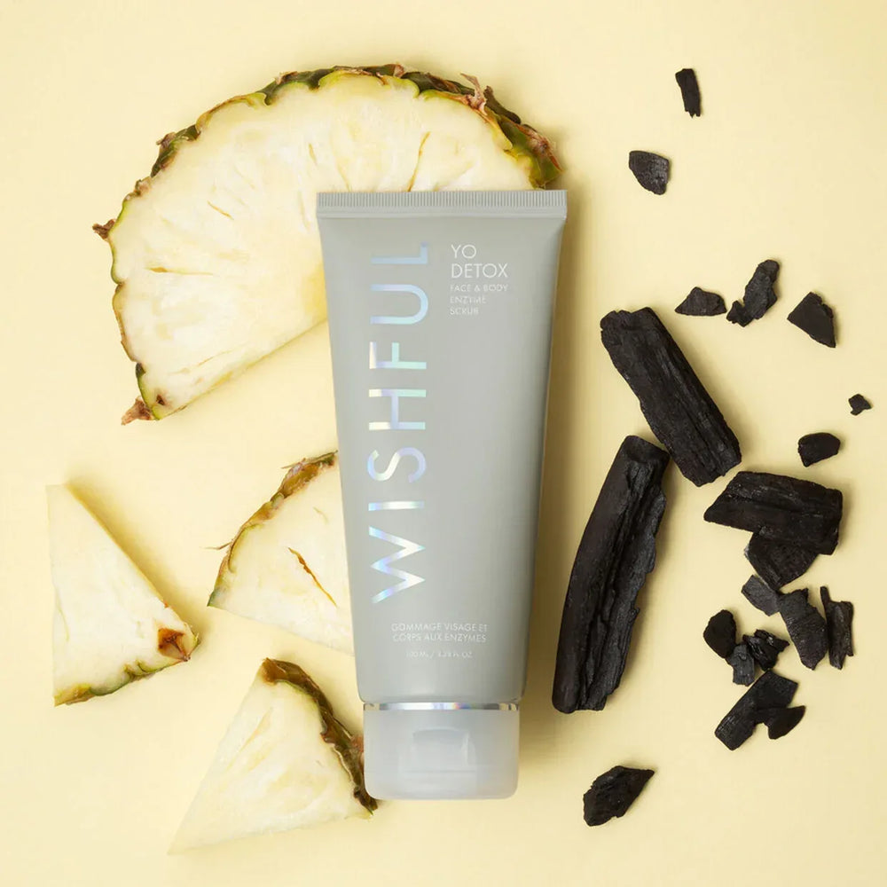 Huda Beauty- Wishful Yo Detox Charcoal Face & Body Enzyme Scrub 100ml - The Beauty League Pakistan