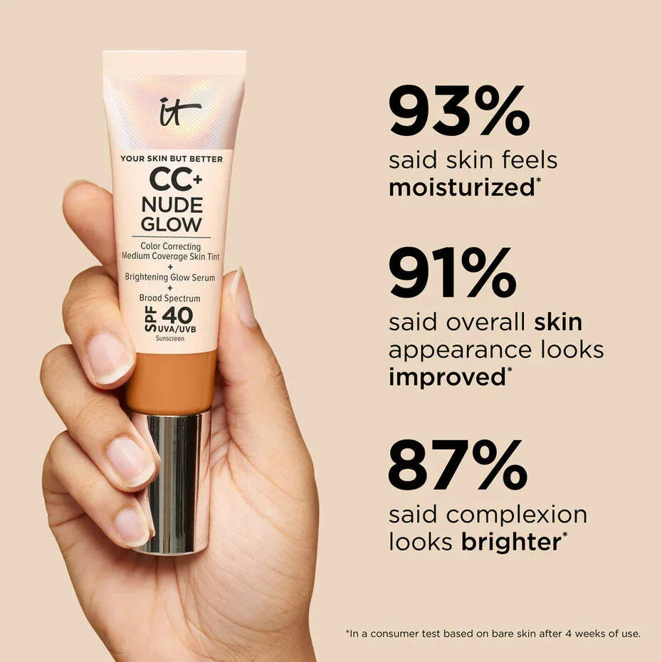 it cosmetic- CC+ Nude Glow Lightweight Foundation + Glow Serum with SPF 40 Fair Ivory (EXP05/24) - The Beauty League Pakistan