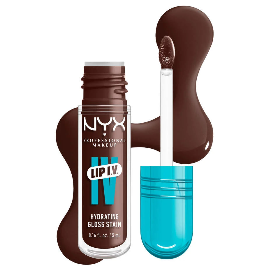 NYX- Lip I.V. Hydrating Lip Gloss Stain- 06 Expresso Soak