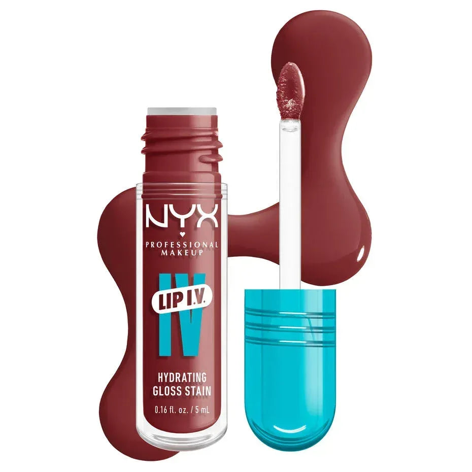 NYX- Lip I.V. Hydrating Lip Gloss Stain- 08 Drippin' In Rose - The Beauty League Pakistan