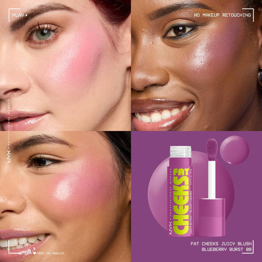 Nyx- Fat Cheeks Juicy Liquid Blush- Blueberry Burst - The Beauty League Pakistan