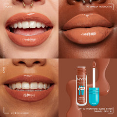 NYX- Lip I.V. Hydrating Lip Gloss Stain- 01 Caramel Drip