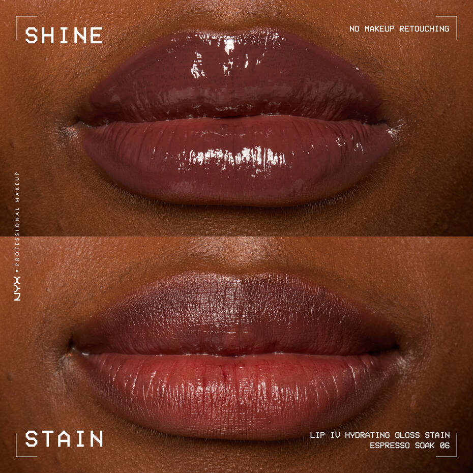 NYX- Lip I.V. Hydrating Lip Gloss Stain- 06 Expresso Soak