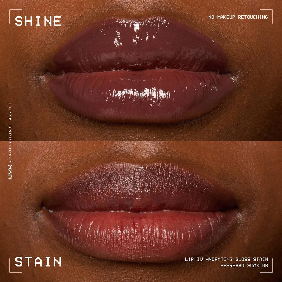 NYX- Lip I.V. Hydrating Lip Gloss Stain- 06 Expresso Soak - The Beauty League Pakistan