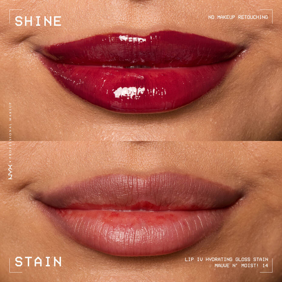 NYX- Lip I.V. Hydrating Lip Gloss Stain- 14 Mauve N' Moist