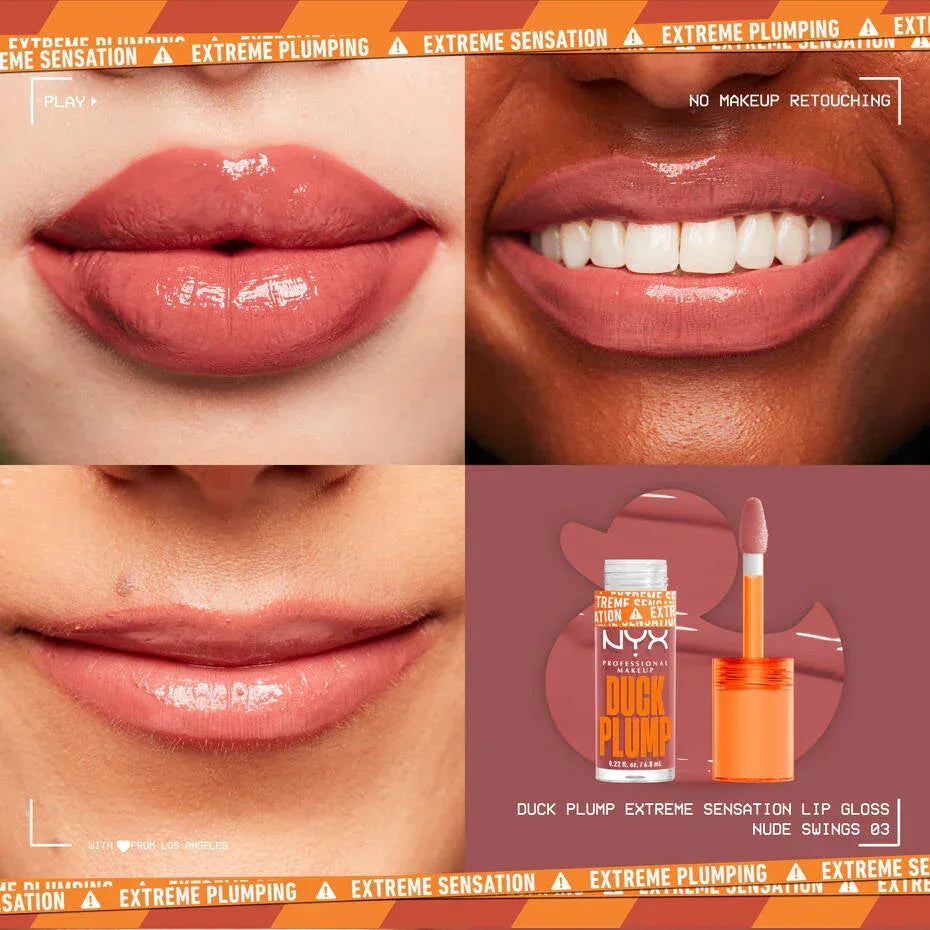 NYX-DUCK PLUMP HIGH PIGMENT PLUMPING LIP GLOSS- Nude Swings - The Beauty League Pakistan