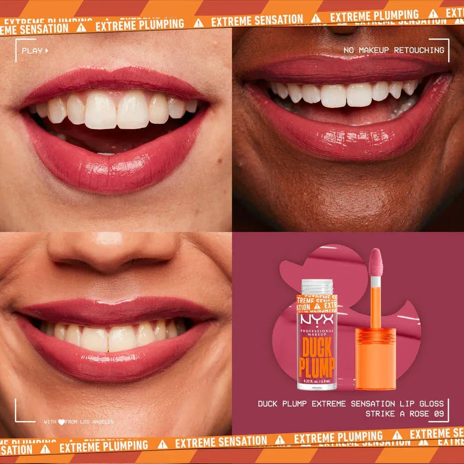 NYX-DUCK PLUMP HIGH PIGMENT PLUMPING LIP GLOSS- Strike A Rose - The Beauty League Pakistan