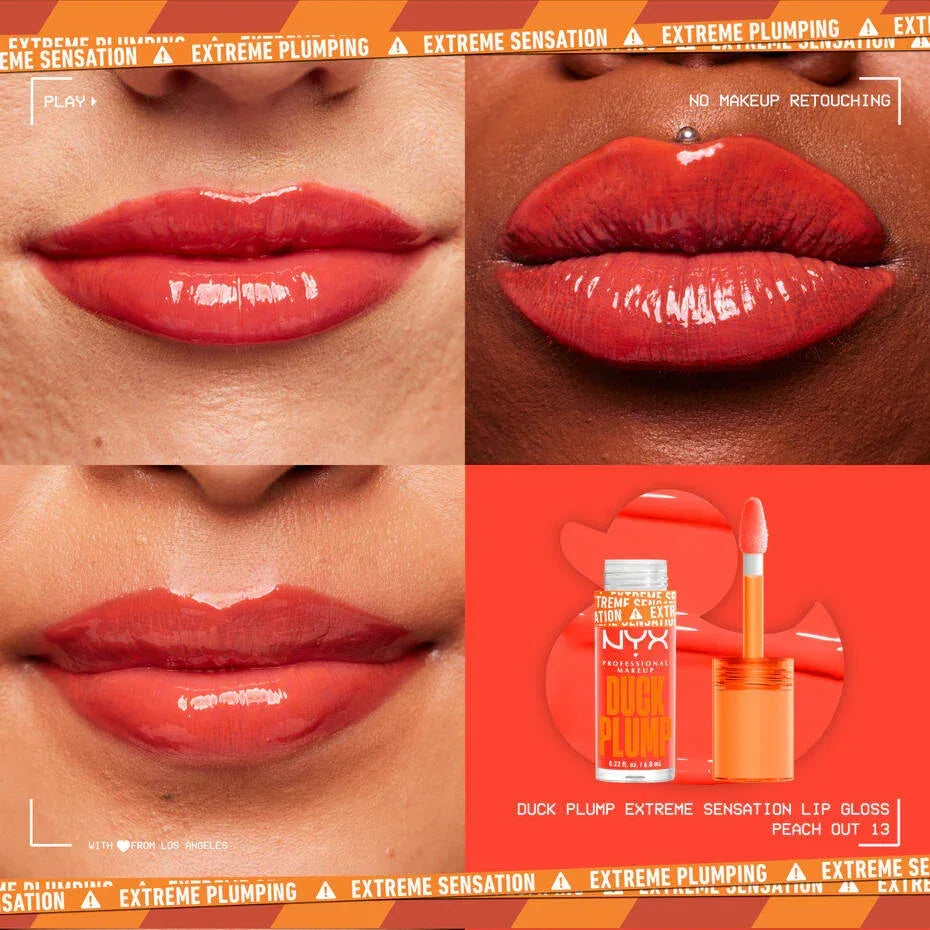NYX-DUCK PLUMP HIGH PIGMENT PLUMPING LIP GLOSS- Peach Out - The Beauty League Pakistan