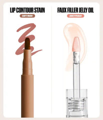 Huda Beauty- Makeout Sesh Lip Duo- Peachy Nudes