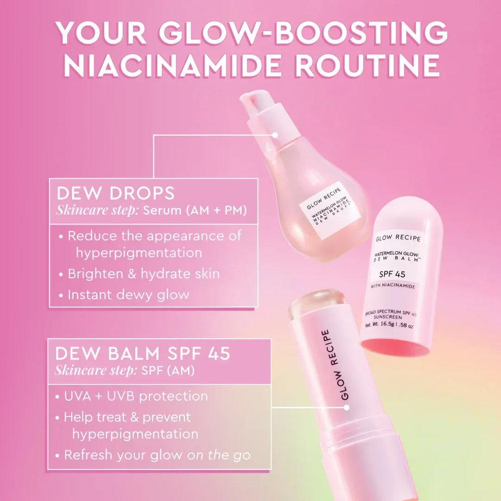GLOW RECIPE - Watermelon Glow Niacinamide Dew Balm Face Sunscreen Stick- SPF 45 - The Beauty League Pakistan