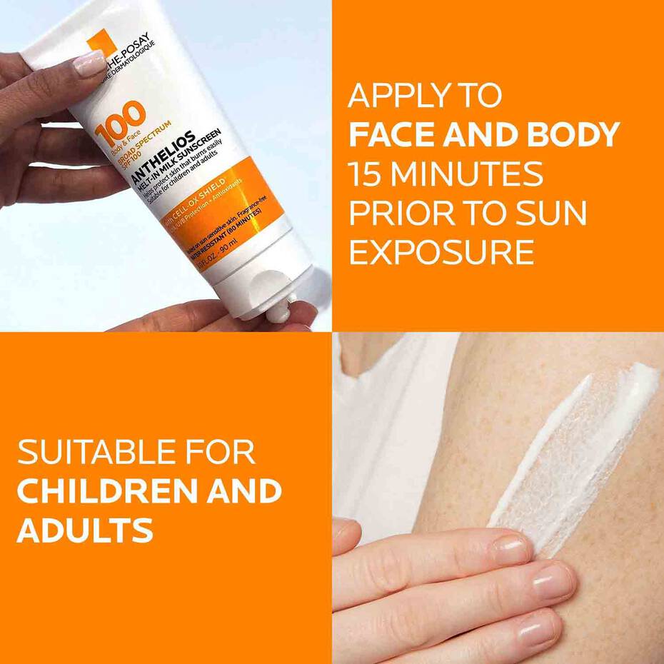 La Roche Posay- ANTHELIOS MELT-IN MILK SUNSCREEN FOR FACE & BODY SPF 100