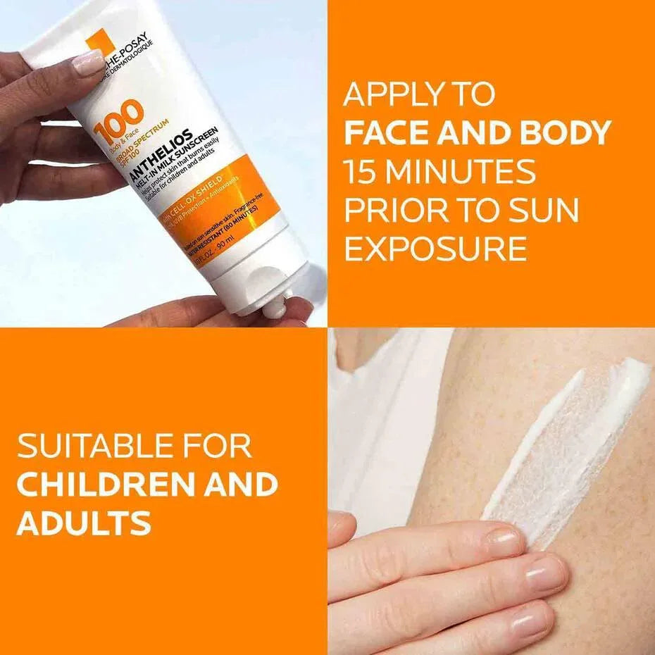 La Roche Posay- ANTHELIOS MELT-IN MILK SUNSCREEN FOR FACE & BODY SPF 100 - The Beauty League Pakistan