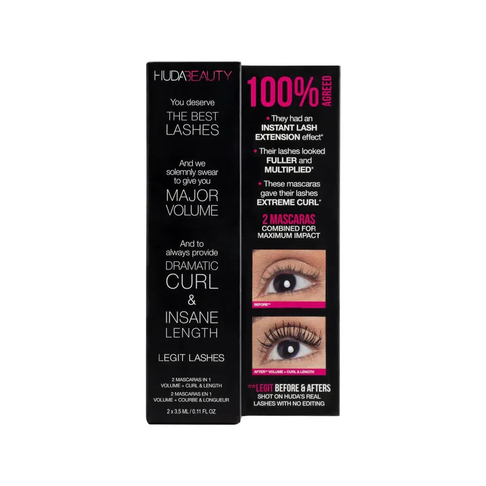 Huda Beauty LEGIT LASHES Double-Ended Mascara Mini - The Beauty League Pakistan